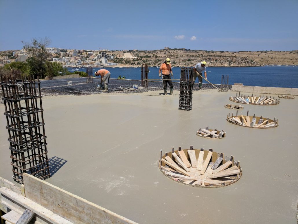 Reinforced concrete frame under construction